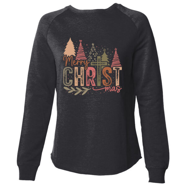 Merry ChrisTmas - Women's California Wave Wash Crewneck Sweatshirt Thumbnail