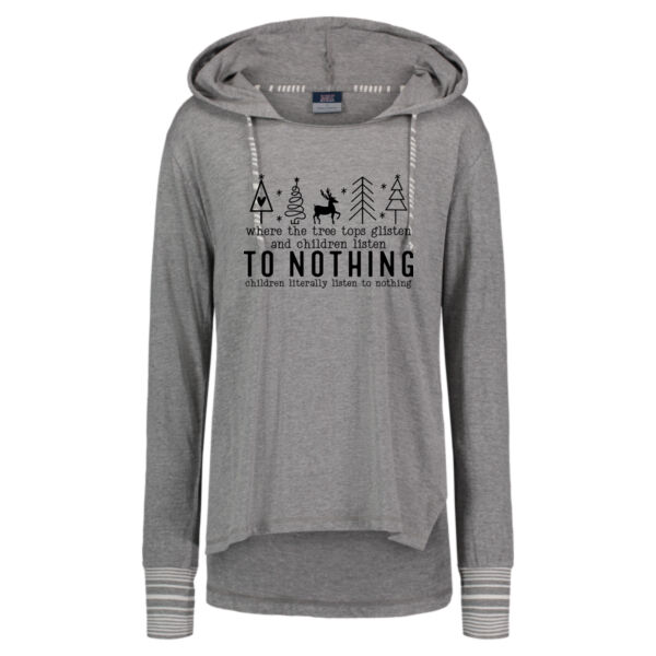 Children Listen To Nothing - Women's Heathered Jersey Hooded Tunic Thumbnail