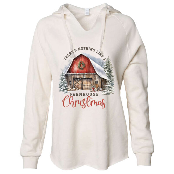 Farmhouse Christmas - Women’s Lightweight California Wave Wash Hooded Sweatshirt Thumbnail