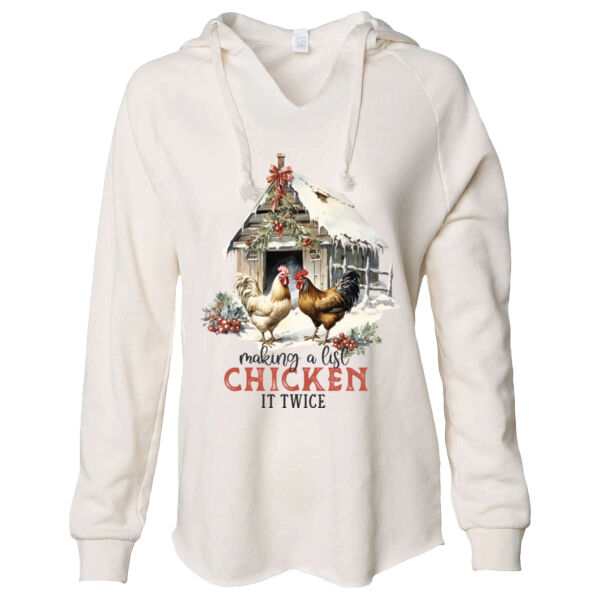 Farmhouse Christmas - Women’s Lightweight California Wave Wash Hooded Sweatshirt Thumbnail