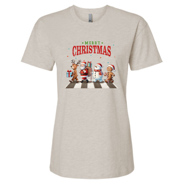 Merry Christmas Street - Women's Cotton Relaxed T-Shirt Thumbnail
