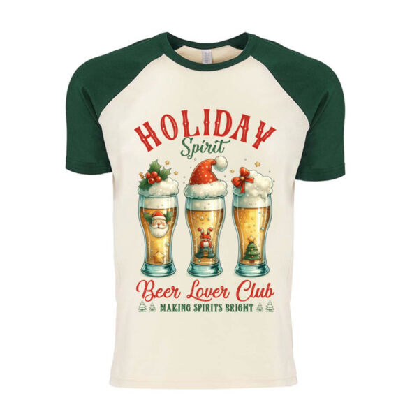 Holiday Spirit Beer Lover - Cotton Raglan T-Shirt - Cotton Raglan T-Shirt Thumbnail