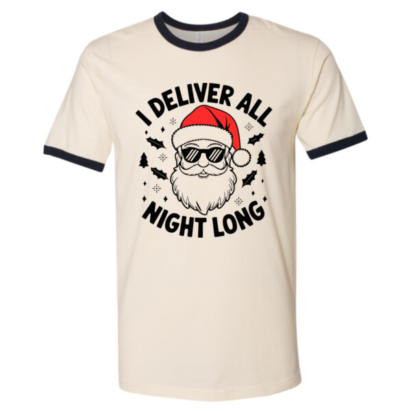 Santa Delivers - Cotton Ringer T-Shirt Thumbnail