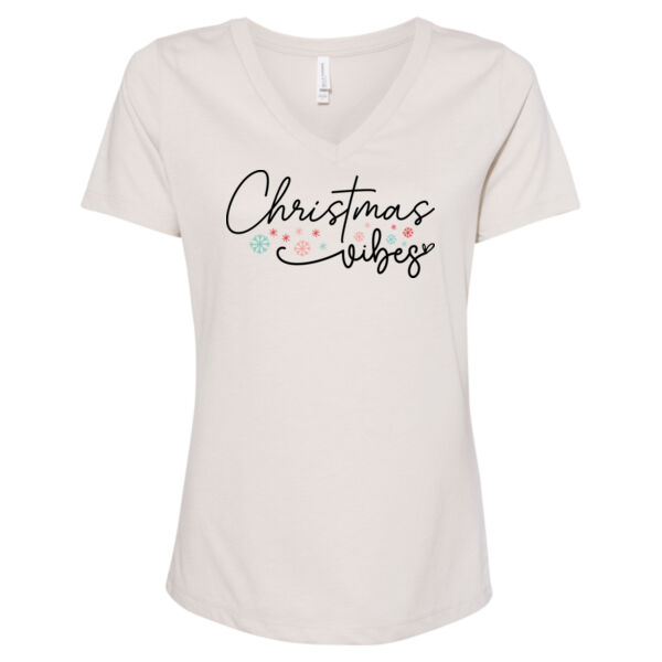 Christmas Vibes - Women's Relaxed Heather CVC V-Neck Tee Thumbnail