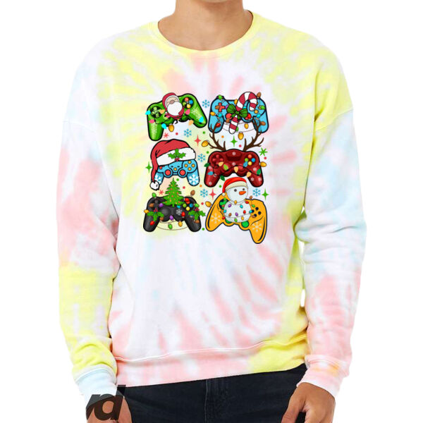 Holiday Gamer - FWD Fashion Tie-Dyed Crewneck Sweatshirt Thumbnail