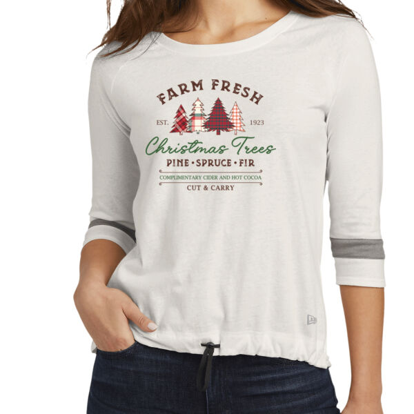 Farm Fresh Trees - Ladies Tri Blend 3/4 Sleeve Tee Thumbnail