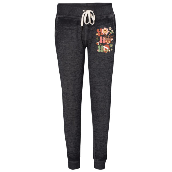 Retro Ho Ho Ho - Women’s Vintage Zen Fleece Joggers Thumbnail