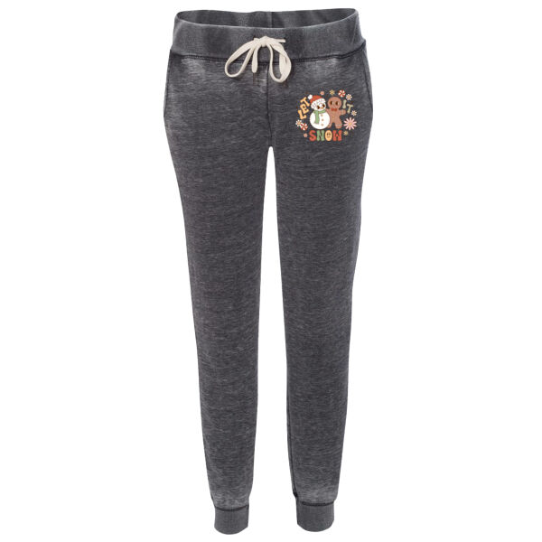 Retro Let It Snow Joggers - Women’s Vintage Zen Fleece Joggers Thumbnail